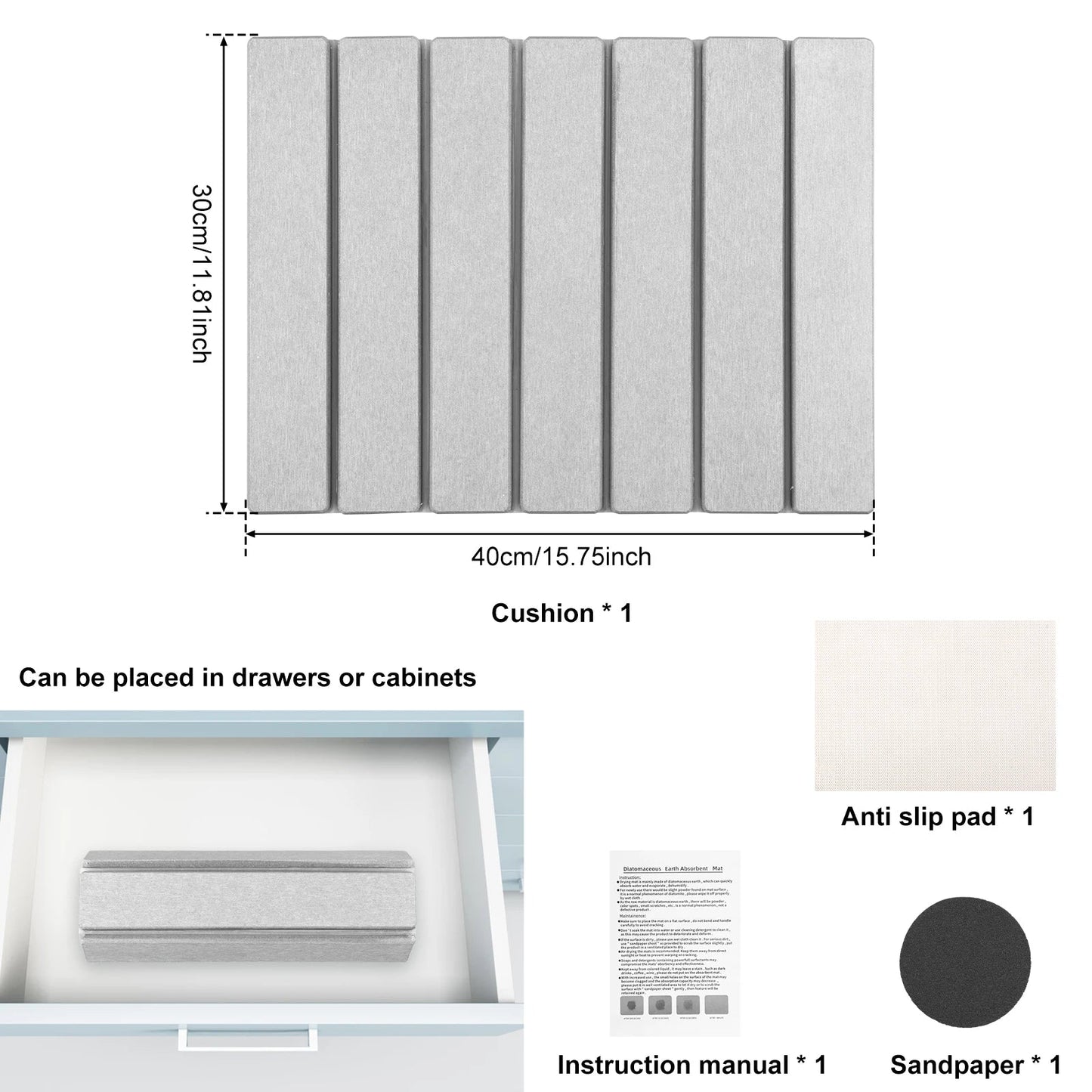 Diatomeeënaarde afdruipmat voor borden – ultra-absorberende en ruimtebesparende keukenmat
