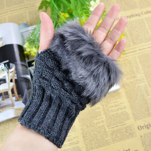 Knusse nepbont-vingerloze handschoenen – Winterhandwarmer voor warmte en stijl