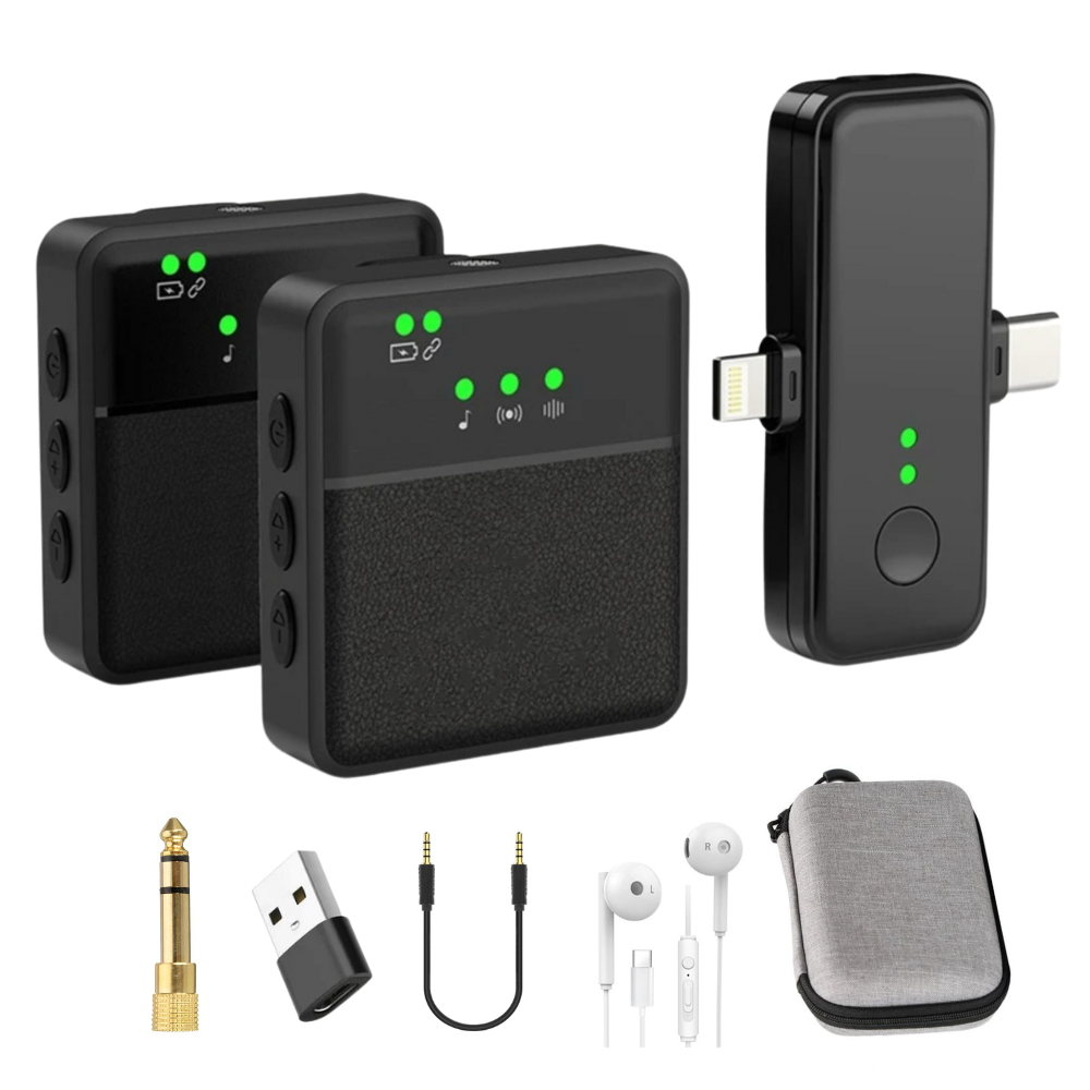 Draadloze Bluetooth clip-on lavaliermicrofoon voor haarscherp handsfree geluid