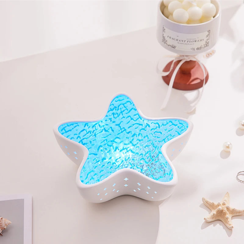 Starfish Ocean Wave Night Light Projector — Soothing Sea Glow for Sleep and Relaxation
