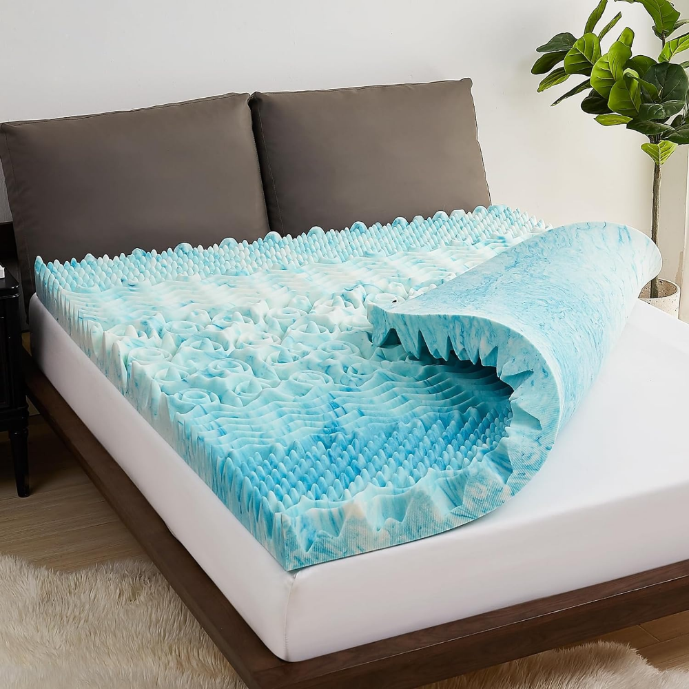 Luxueuze verkoelende golfvormige schuimtopper voor superieur comfort