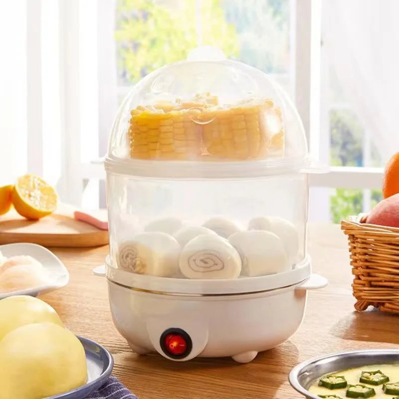 Double-layer Electric Egg Cooker - Multifunctional 2-in-1 Kitchen Appliance