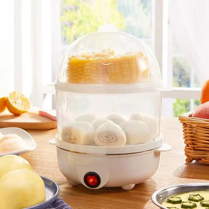Double-layer Electric Egg Cooker - Multifunctional 2-in-1 Kitchen Appliance
