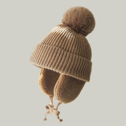 Snug knitted kids' hat with earflaps – warm winter hat