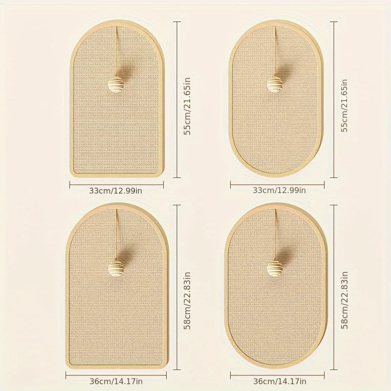 Sisal 3-in-1 Wandgemonteerde kattenkrabpad