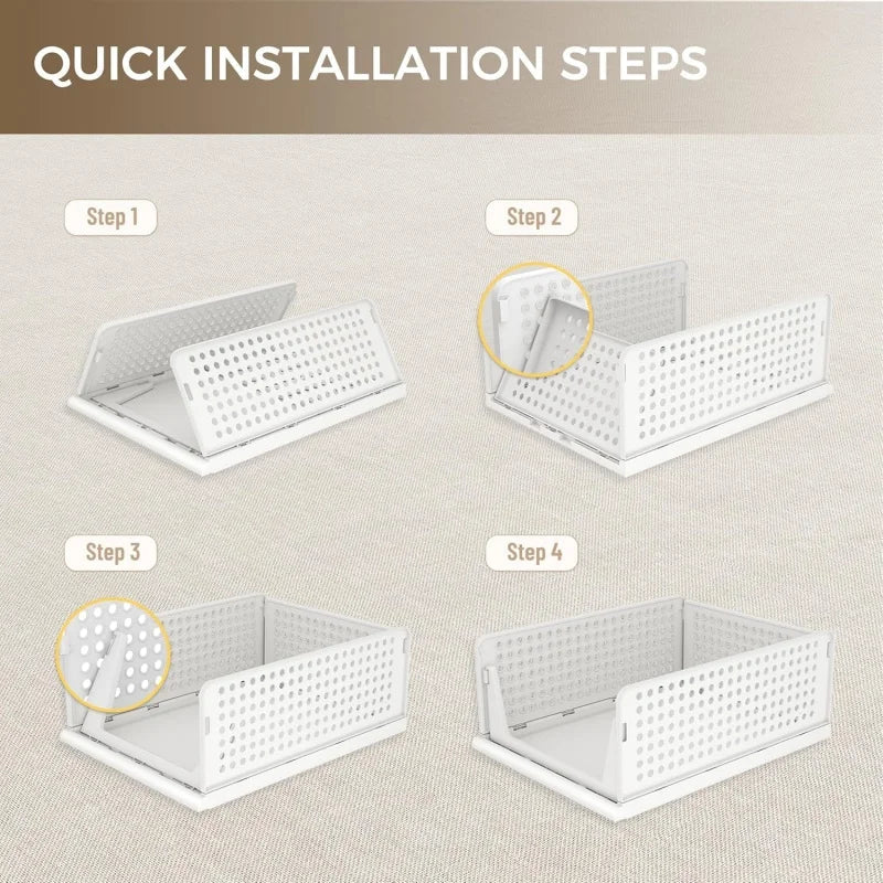 Stackable plastic drawer organizer for cabinets – Space-saving home storage solution