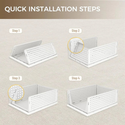 Stackable plastic drawer organizer for cabinets – Space-saving home storage solution