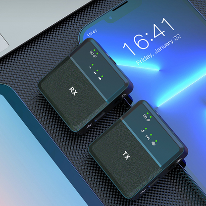 Draadloze Bluetooth clip-on lavaliermicrofoon voor haarscherp handsfree geluid
