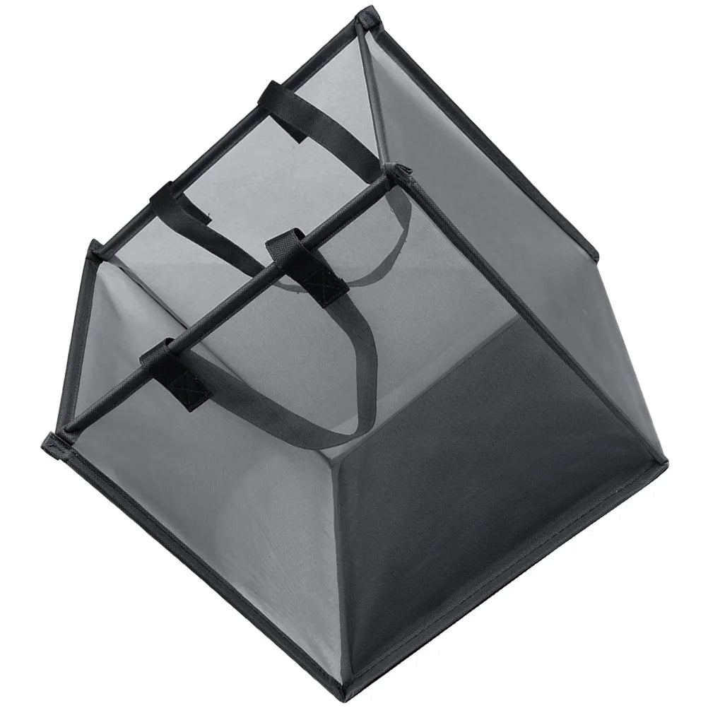 Portable foldable mesh laundry basket with durable handles