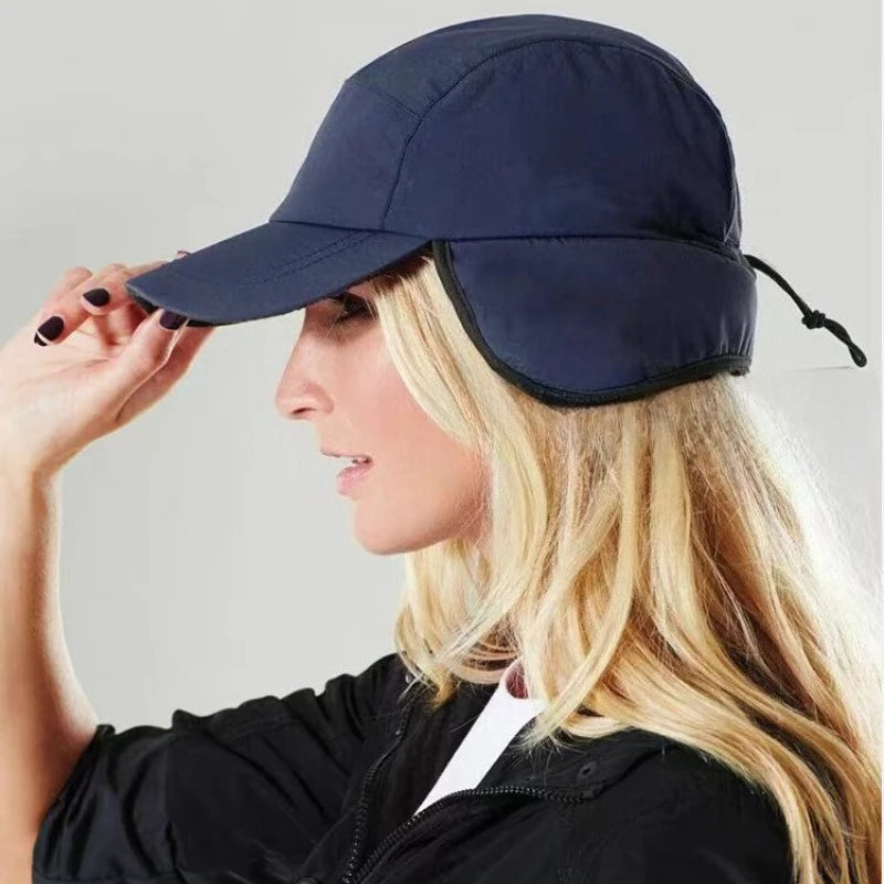 Snug winter bomber hat with earflaps for warmth and style