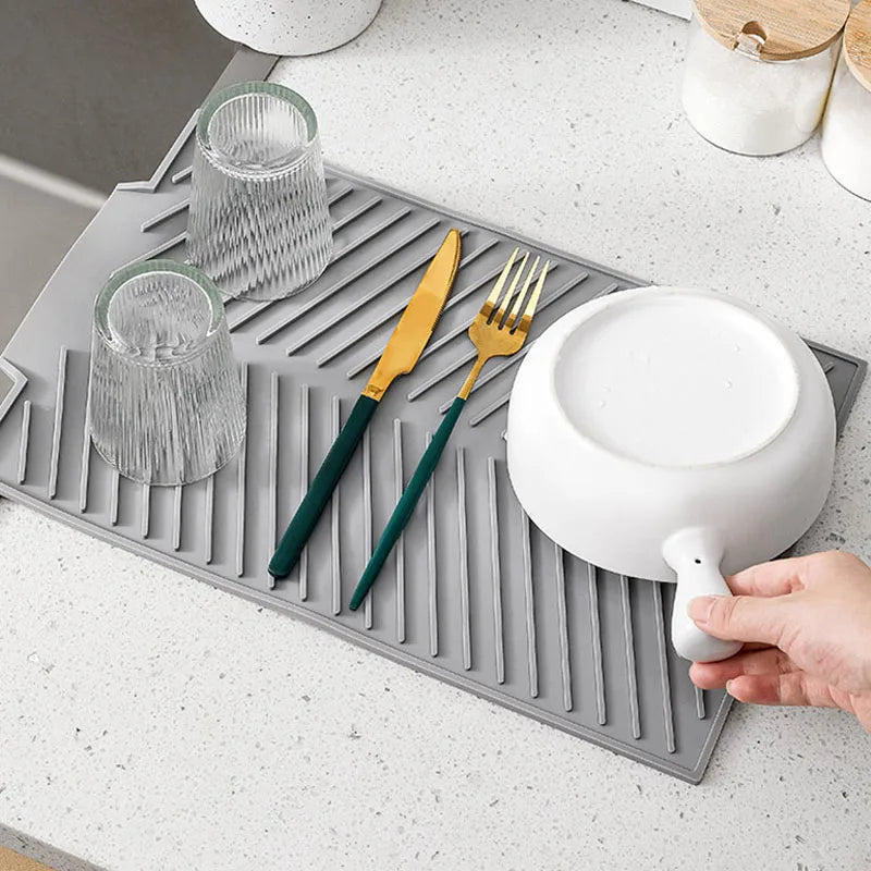 Premium Silicone Dish Drying Mat — Non-slip, Quick Drying, and Easy to Clean