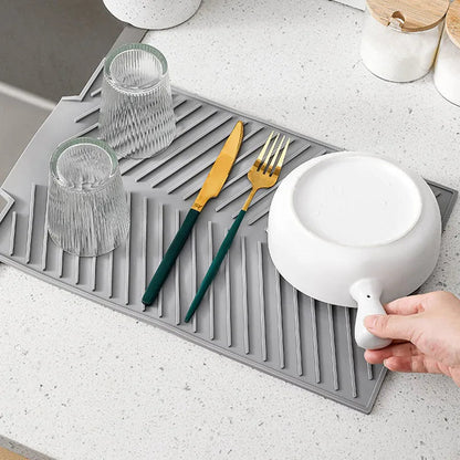 Premium Silicone Dish Drying Mat — Non-slip, Quick Drying, and Easy to Clean