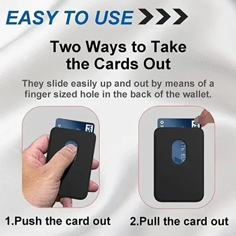 Slim Magnetic Leather Card Wallet for iPhone