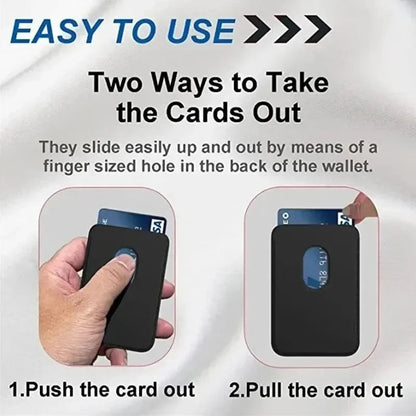 Slim Magnetic Leather Card Wallet for iPhone