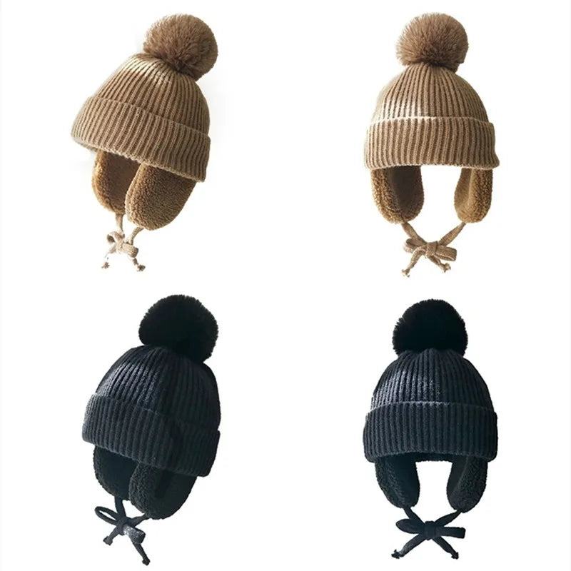 Snug knitted kids' hat with earflaps – warm winter hat