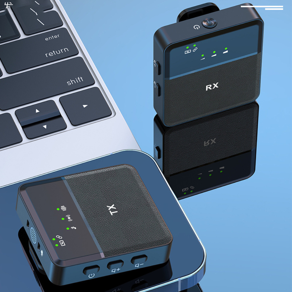 Draadloze Bluetooth clip-on lavaliermicrofoon voor haarscherp handsfree geluid