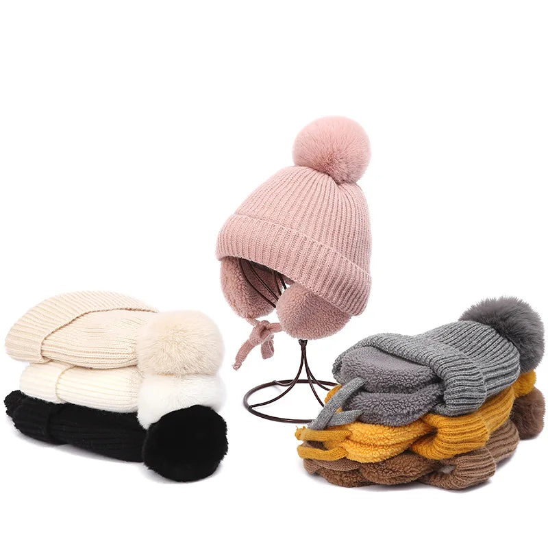 Snug knitted kids' hat with earflaps – warm winter hat