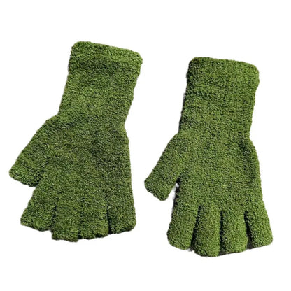 Cozy winter knitted fingerless gloves