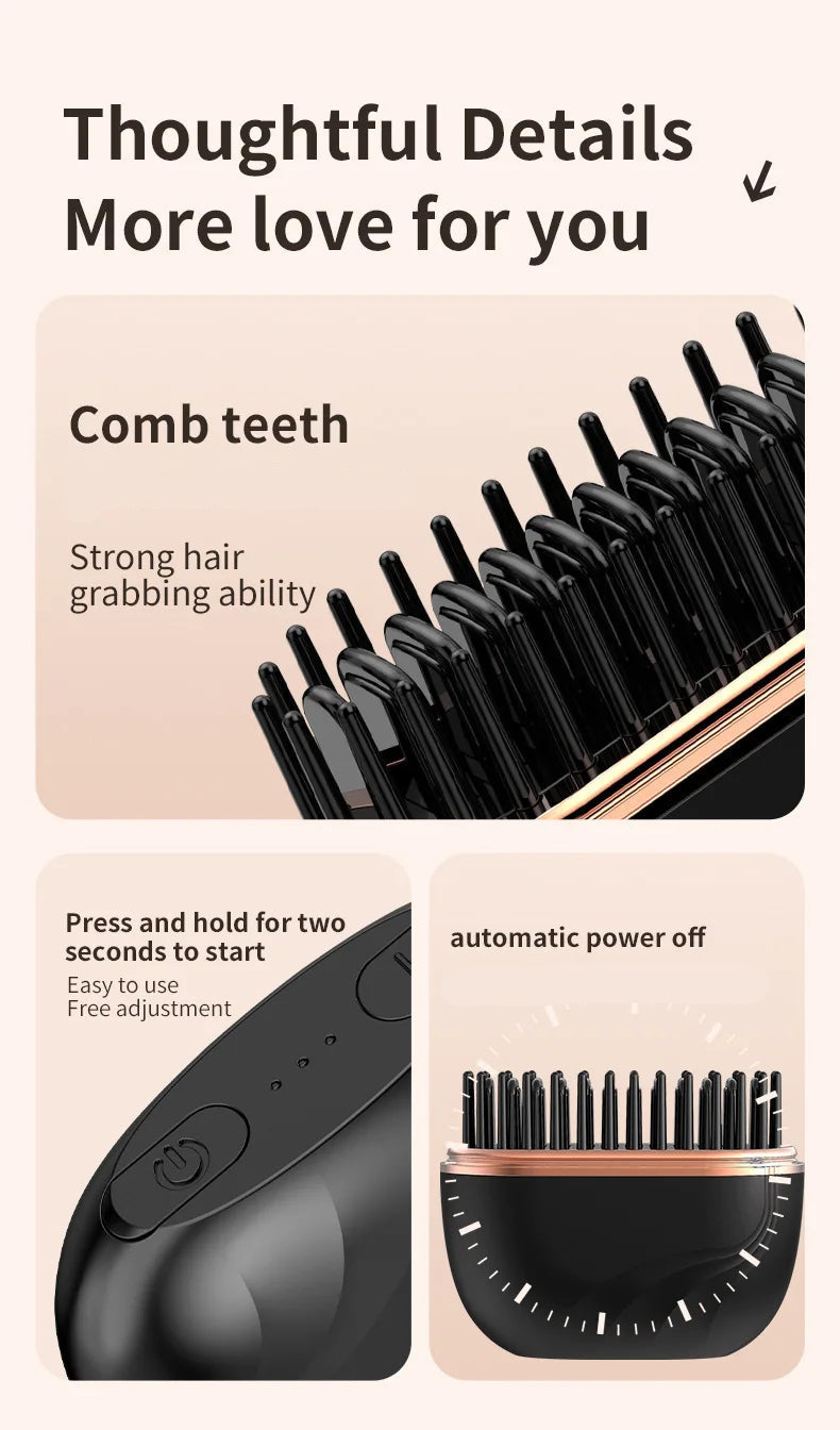 Cordless 2-in-1 Portable Ceramic Hair Straightener – Travel-Friendly and Fast-Heating Styling Tool