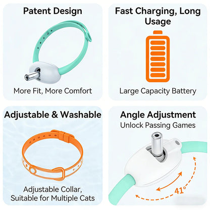 Rechargeable interactive laser collar for cats with USB charging for endless fun