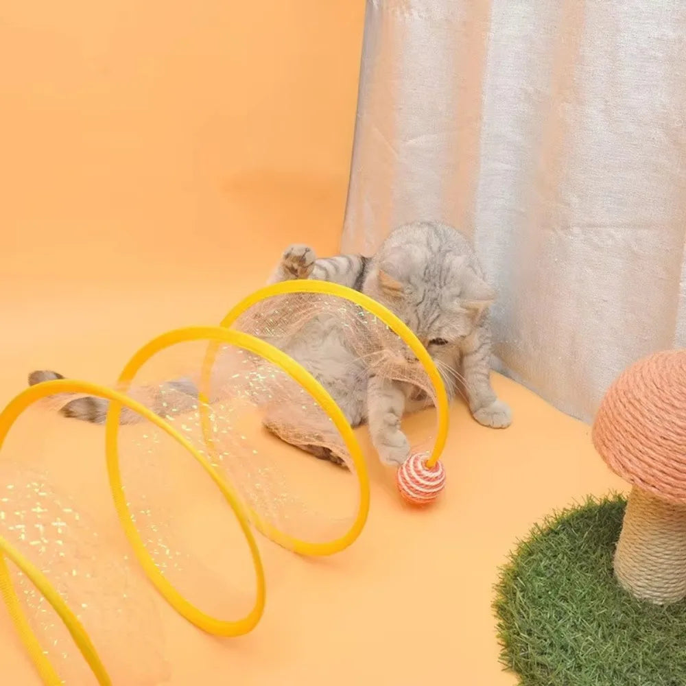 Foldable S-shaped Interactive Cat Tunnel