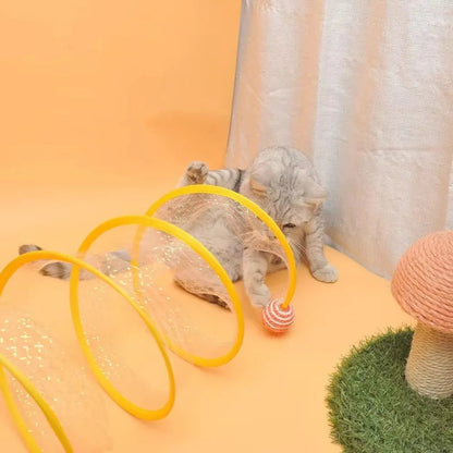 Foldable S-shaped Interactive Cat Tunnel