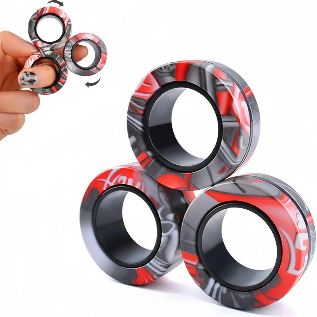 Magnetic Fidget Ring Spinner Set – Bevredigende Draai voor Stressverlichting en Focus