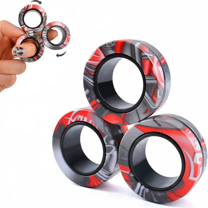 Magnetic Fidget Ring Spinner Set – Bevredigende Draai voor Stressverlichting en Focus