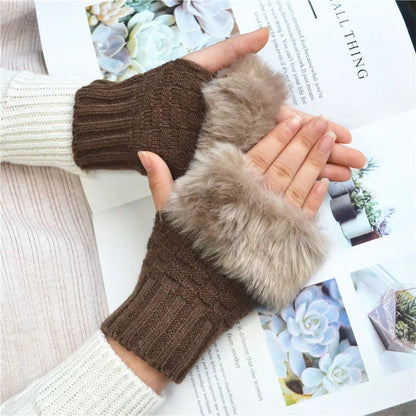 Knusse nepbont-vingerloze handschoenen – Winterhandwarmer voor warmte en stijl