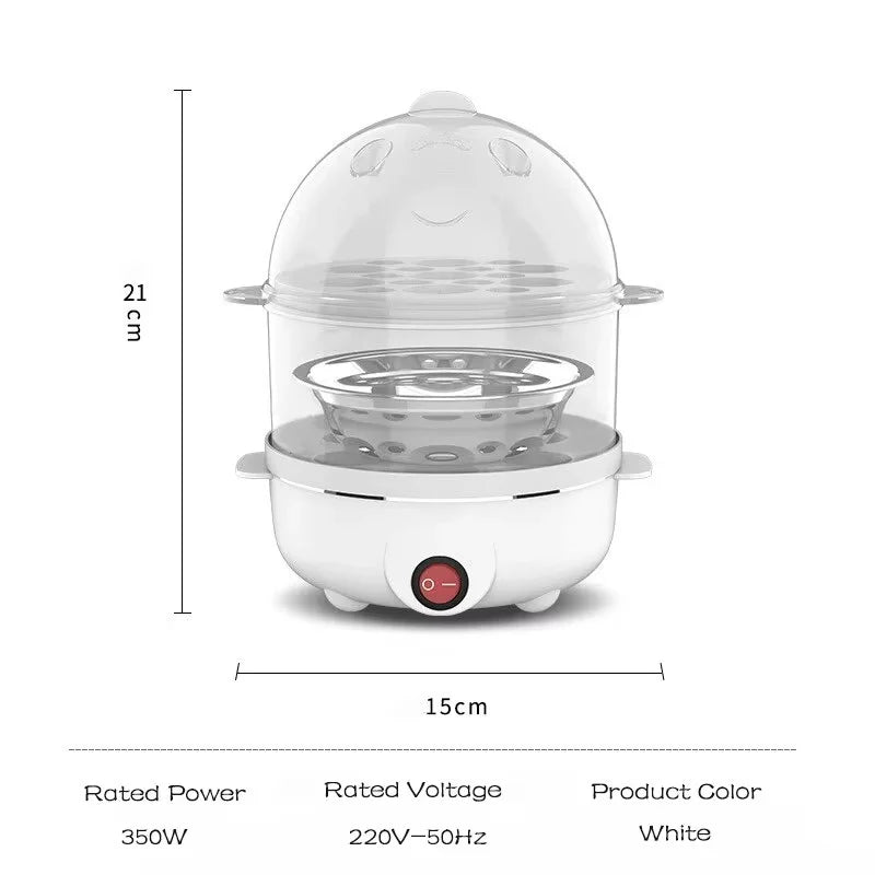 Double-layer Electric Egg Cooker - Multifunctional 2-in-1 Kitchen Appliance
