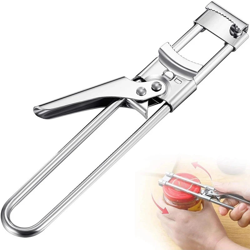 Premium Adjustable Stainless Steel Jar Opener - Versatile Multi-functional Kitchen Tool