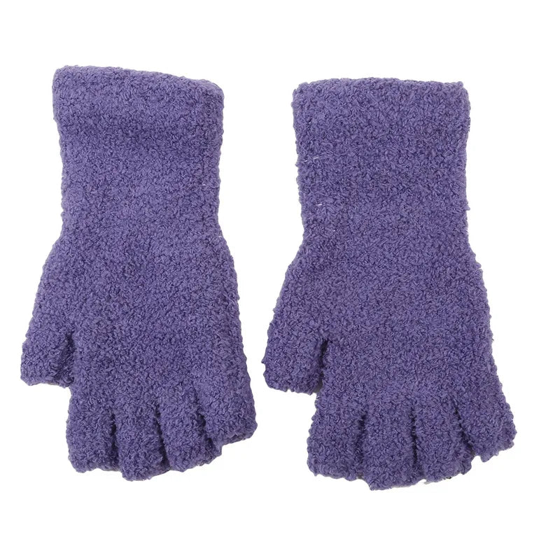Cozy winter knitted fingerless gloves