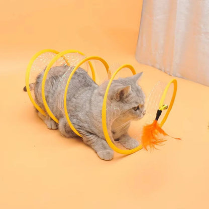 Foldable S-shaped Interactive Cat Tunnel