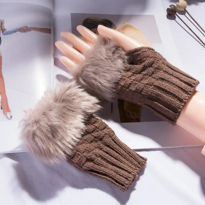 Knusse nepbont-vingerloze handschoenen – Winterhandwarmer voor warmte en stijl