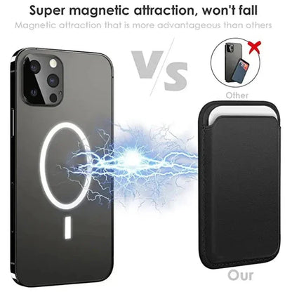 Slim Magnetic Leather Card Wallet for iPhone