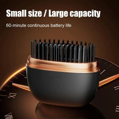 Cordless 2-in-1 Portable Ceramic Hair Straightener – Travel-Friendly and Fast-Heating Styling Tool