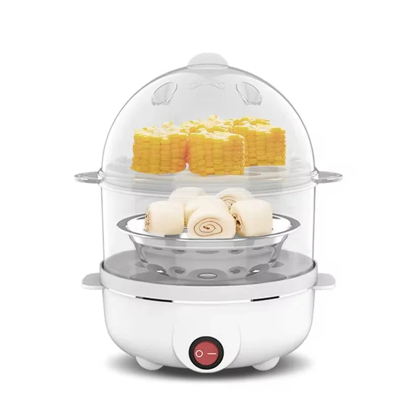 Double-layer Electric Egg Cooker - Multifunctional 2-in-1 Kitchen Appliance