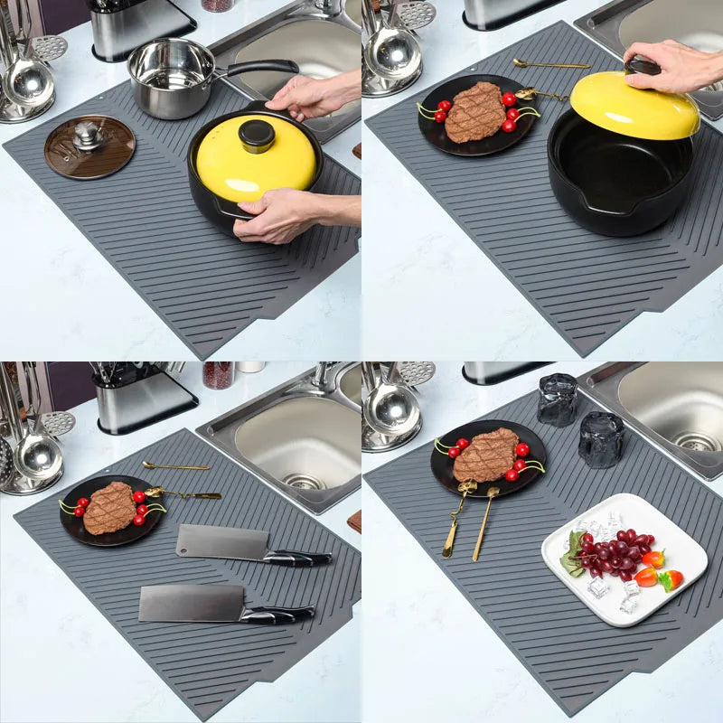 Premium Silicone Dish Drying Mat — Non-slip, Quick Drying, and Easy to Clean