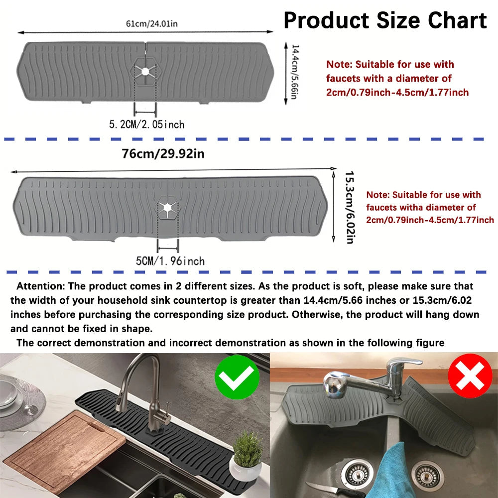 Silicone Sink Splash Guard - Flexible and Splash-Proof, Protection for Clean Countertops