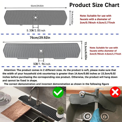 Silicone Sink Splash Guard - Flexible and Splash-Proof, Protection for Clean Countertops