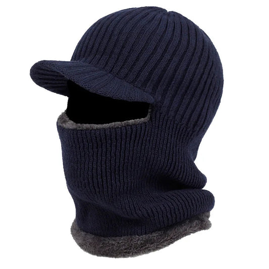 Knitted balaclava with visor – Warm and weatherproof headwear