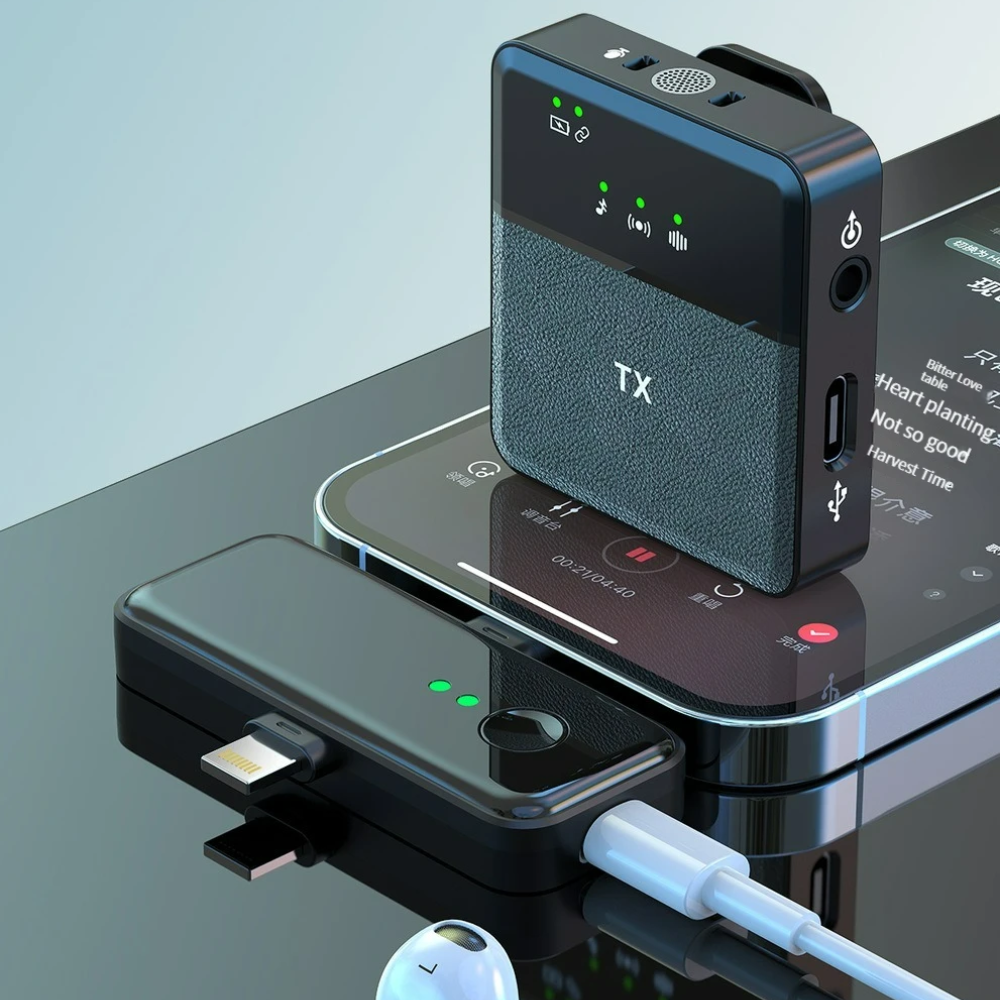 Draadloze Bluetooth clip-on lavaliermicrofoon voor haarscherp handsfree geluid