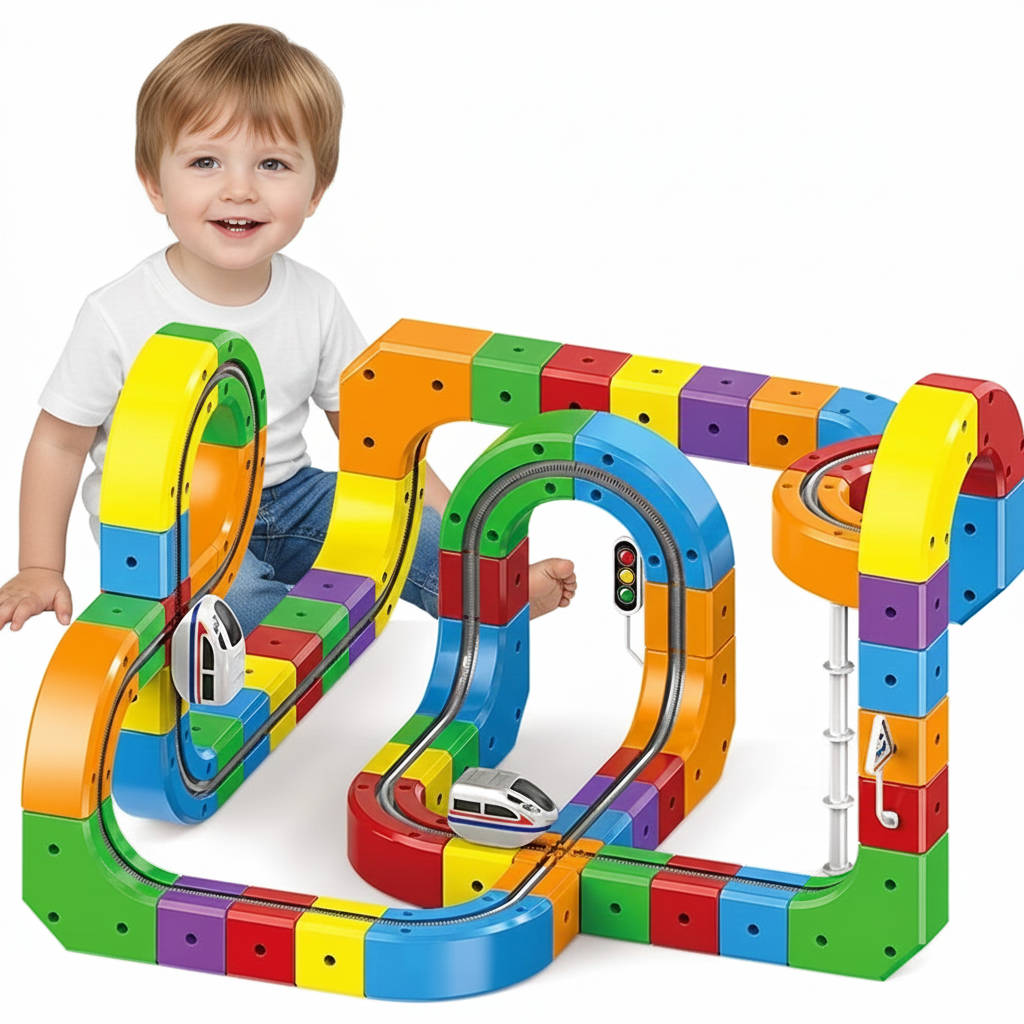 Magnetic Train Track Playset – Build, Connect, and Create Endless Rail Adventures