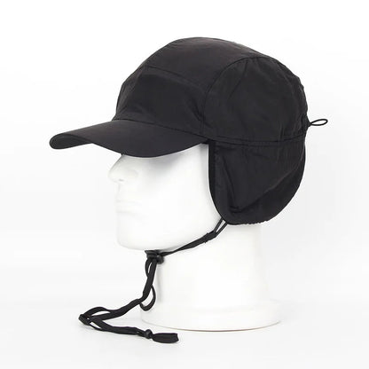 Snug winter bomber hat with earflaps for warmth and style