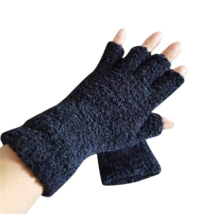 Cozy winter knitted fingerless gloves