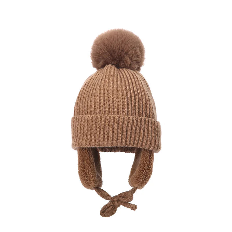 Snug knitted kids' hat with earflaps – warm winter hat
