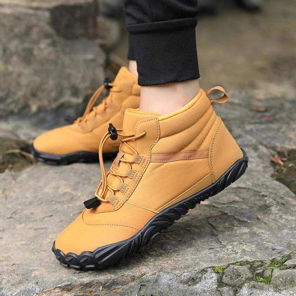 Cozy fleece-lined winter barefoot shoes - waterproof and snowproof