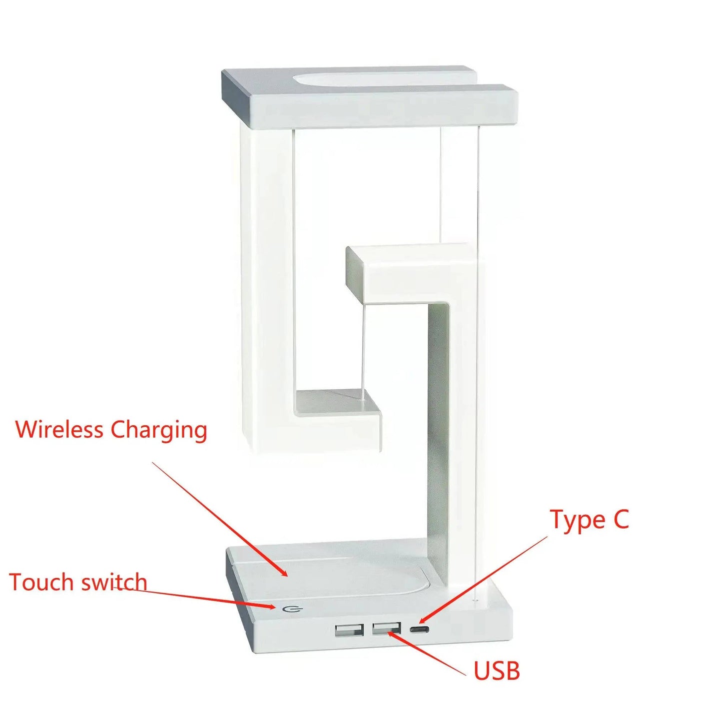 Floating lamp with built-in wireless charger