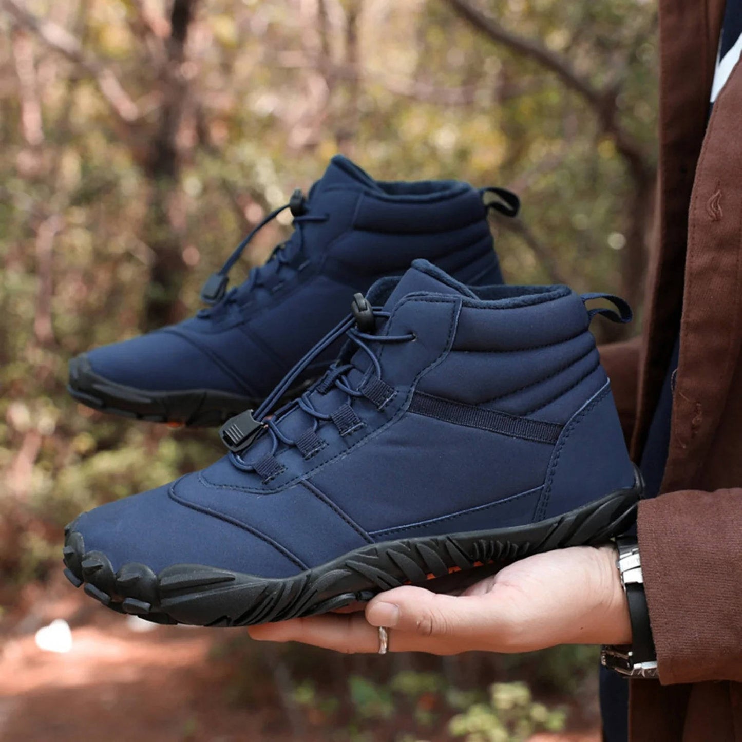 Cozy fleece-lined winter barefoot shoes - waterproof and snowproof