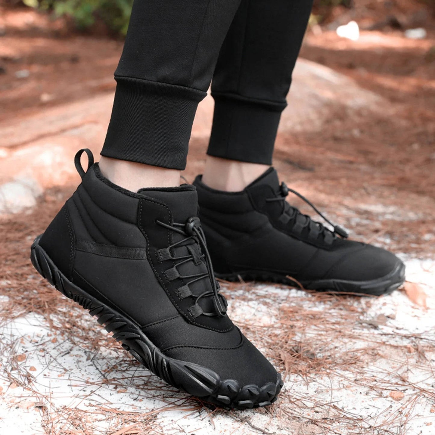 Cozy fleece-lined winter barefoot shoes - waterproof and snowproof